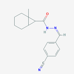 molecular formula C17H19N3O B422709 N'-(4-cyanobenzylidene)-1-methylbicyclo[4.1.0]heptane-7-carbohydrazide 