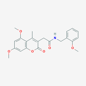 molecular formula C22H23NO6 B4227091 2-(5,7-dimethoxy-4-methyl-2-oxo-2H-chromen-3-yl)-N-(2-methoxybenzyl)acetamide 