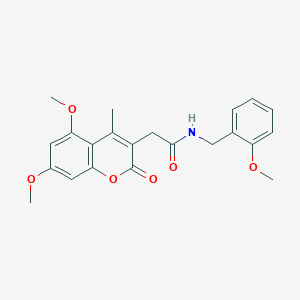 2-(5,7-dimethoxy-4-methyl-2-oxo-2H-chromen-3-yl)-N-(2-methoxybenzyl)acetamide