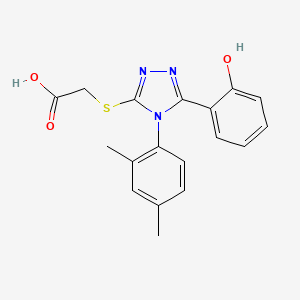 molecular formula C18H17N3O3S B4227107 {[4-(2,4-dimethylphenyl)-5-(2-hydroxyphenyl)-4H-1,2,4-triazol-3-yl]thio}acetic acid 