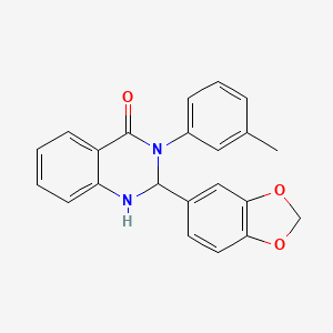 molecular formula C22H18N2O3 B4227109 2-(1,3-benzodioxol-5-yl)-3-(3-methylphenyl)-2,3-dihydro-4(1H)-quinazolinone 
