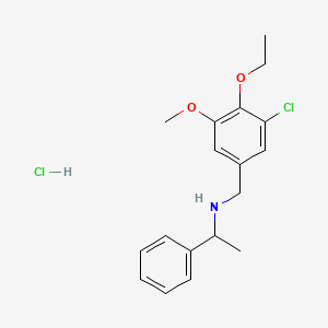 molecular formula C18H23Cl2NO2 B4227116 N-(3-chloro-4-ethoxy-5-methoxybenzyl)-1-phenylethanamine hydrochloride 