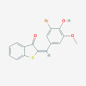 molecular formula C16H11BrO3S B422713 2-(3-bromo-4-hydroxy-5-methoxybenzylidene)-1-benzothiophen-3(2H)-one 