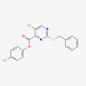 molecular formula C18H12Cl2N2O2S B4227135 4-chlorophenyl 2-(benzylthio)-5-chloro-4-pyrimidinecarboxylate 