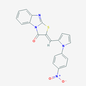 molecular formula C20H12N4O3S B422714 2-[(1-{4-nitrophenyl}-1H-pyrrol-2-yl)methylene][1,3]thiazolo[3,2-a]benzimidazol-3(2H)-one 