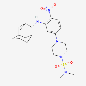 molecular formula C22H33N5O4S B4227149 4-[3-(2-adamantylamino)-4-nitrophenyl]-N,N-dimethyl-1-piperazinesulfonamide 