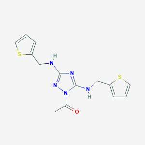 molecular formula C14H15N5OS2 B4227162 1-acetyl-N,N'-bis(2-thienylmethyl)-1H-1,2,4-triazole-3,5-diamine 