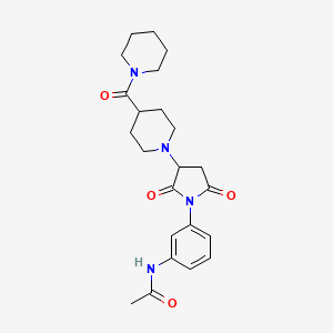 molecular formula C23H30N4O4 B4227165 N-(3-{2,5-dioxo-3-[4-(1-piperidinylcarbonyl)-1-piperidinyl]-1-pyrrolidinyl}phenyl)acetamide 