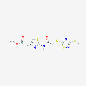 ethyl {2-[({[3-(methylthio)-1,2,4-thiadiazol-5-yl]thio}acetyl)amino]-1,3-thiazol-4-yl}acetate