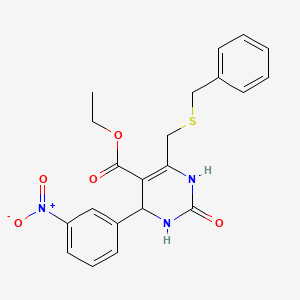 ethyl 6-[(benzylthio)methyl]-4-(3-nitrophenyl)-2-oxo-1,2,3,4-tetrahydro-5-pyrimidinecarboxylate