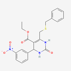 molecular formula C21H21N3O5S B4227209 ethyl 6-[(benzylthio)methyl]-4-(3-nitrophenyl)-2-oxo-1,2,3,4-tetrahydro-5-pyrimidinecarboxylate 