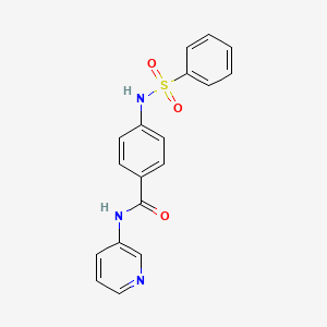 molecular formula C18H15N3O3S B4227225 4-[(phenylsulfonyl)amino]-N-3-pyridinylbenzamide 