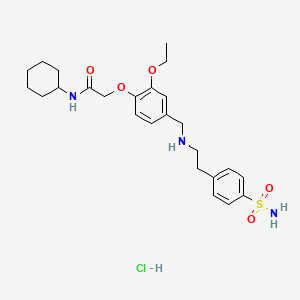 molecular formula C25H36ClN3O5S B4227243 2-{4-[({2-[4-(aminosulfonyl)phenyl]ethyl}amino)methyl]-2-ethoxyphenoxy}-N-cyclohexylacetamide hydrochloride 