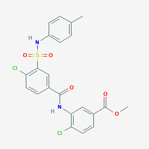 molecular formula C22H18Cl2N2O5S B4227322 methyl 4-chloro-3-[(4-chloro-3-{[(4-methylphenyl)amino]sulfonyl}benzoyl)amino]benzoate 