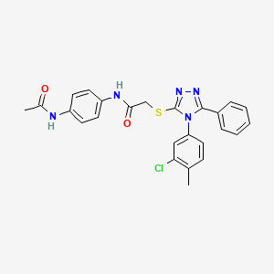 molecular formula C25H22ClN5O2S B4227329 N-[4-(acetylamino)phenyl]-2-{[4-(3-chloro-4-methylphenyl)-5-phenyl-4H-1,2,4-triazol-3-yl]thio}acetamide 