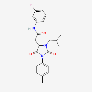 N-(3-fluorophenyl)-2-[3-isobutyl-1-(4-methylphenyl)-2,5-dioxo-4-imidazolidinyl]acetamide