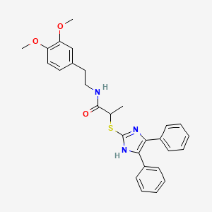 molecular formula C28H29N3O3S B4227338 N-[2-(3,4-dimethoxyphenyl)ethyl]-2-[(4,5-diphenyl-1H-imidazol-2-yl)thio]propanamide 