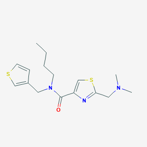 molecular formula C16H23N3OS2 B4227345 N-butyl-2-[(dimethylamino)methyl]-N-(3-thienylmethyl)-1,3-thiazole-4-carboxamide 