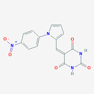 molecular formula C15H10N4O5 B422735 5-[(1-{4-nitrophenyl}-1H-pyrrol-2-yl)methylene]-2,4,6(1H,3H,5H)-pyrimidinetrione 