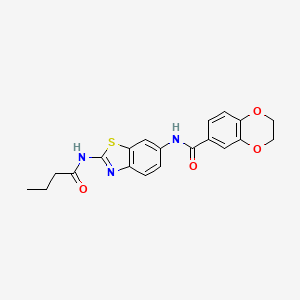 molecular formula C20H19N3O4S B4227357 N-[2-(butyrylamino)-1,3-benzothiazol-6-yl]-2,3-dihydro-1,4-benzodioxine-6-carboxamide 