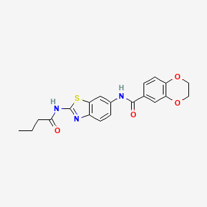 N-[2-(butyrylamino)-1,3-benzothiazol-6-yl]-2,3-dihydro-1,4-benzodioxine-6-carboxamide