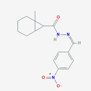 molecular formula C16H19N3O3 B422736 N'-{4-nitrobenzylidene}-1-methylbicyclo[4.1.0]heptane-7-carbohydrazide 