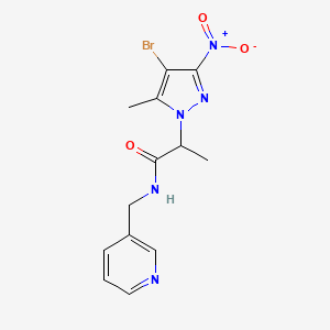 molecular formula C13H14BrN5O3 B4227367 2-(4-bromo-5-methyl-3-nitro-1H-pyrazol-1-yl)-N-(3-pyridinylmethyl)propanamide 