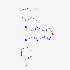 molecular formula C18H15FN6O B422738 N-(2,3-dimethylphenyl)-N'-(4-fluorophenyl)[1,2,5]oxadiazolo[3,4-b]pyrazine-5,6-diamine 