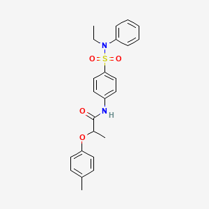 molecular formula C24H26N2O4S B4227382 N-(4-{[ethyl(phenyl)amino]sulfonyl}phenyl)-2-(4-methylphenoxy)propanamide 