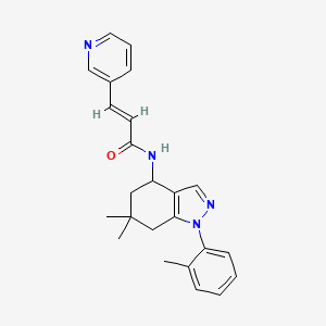 (2E)-N-[6,6-dimethyl-1-(2-methylphenyl)-4,5,6,7-tetrahydro-1H-indazol-4-yl]-3-(3-pyridinyl)acrylamide