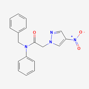 molecular formula C18H16N4O3 B4227410 N-benzyl-2-(4-nitro-1H-pyrazol-1-yl)-N-phenylacetamide 