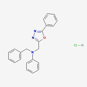 molecular formula C22H20ClN3O B4227412 N-benzyl-N-[(5-phenyl-1,3,4-oxadiazol-2-yl)methyl]aniline hydrochloride 