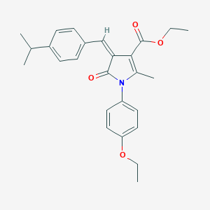 molecular formula C26H29NO4 B422743 ethyl 1-(4-ethoxyphenyl)-4-(4-isopropylbenzylidene)-2-methyl-5-oxo-4,5-dihydro-1H-pyrrole-3-carboxylate 