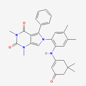 6-{2-[(5,5-dimethyl-3-oxo-1-cyclohexen-1-yl)amino]-4,5-dimethylphenyl}-1,3-dimethyl-5-phenyl-1H-pyrrolo[3,4-d]pyrimidine-2,4(3H,6H)-dione