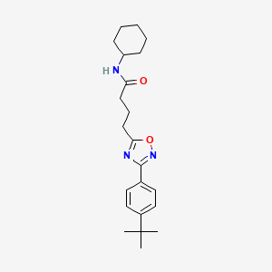 molecular formula C22H31N3O2 B4227463 4-[3-(4-tert-butylphenyl)-1,2,4-oxadiazol-5-yl]-N-cyclohexylbutanamide 