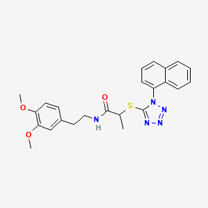 molecular formula C24H25N5O3S B4227477 N-[2-(3,4-dimethoxyphenyl)ethyl]-2-{[1-(1-naphthyl)-1H-tetrazol-5-yl]thio}propanamide 