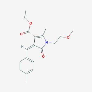 molecular formula C19H23NO4 B422748 ethyl (4Z)-1-(2-methoxyethyl)-2-methyl-4-(4-methylbenzylidene)-5-oxo-4,5-dihydro-1H-pyrrole-3-carboxylate 