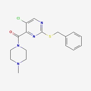 molecular formula C17H19ClN4OS B4227484 2-(benzylthio)-5-chloro-4-[(4-methyl-1-piperazinyl)carbonyl]pyrimidine 