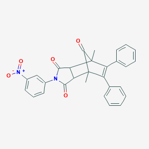 molecular formula C29H22N2O5 B422749 4-{3-Nitrophenyl}-1,7-dimethyl-8,9-diphenyl-4-azatricyclo[5.2.1.0~2,6~]dec-8-ene-3,5,10-trione 