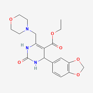 molecular formula C19H23N3O6 B4227516 ethyl 4-(1,3-benzodioxol-5-yl)-6-(4-morpholinylmethyl)-2-oxo-1,2,3,4-tetrahydro-5-pyrimidinecarboxylate 