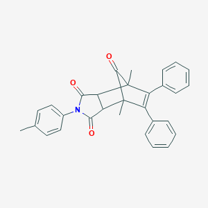 molecular formula C30H25NO3 B422752 1,7-Dimethyl-4-(4-methylphenyl)-8,9-diphenyl-4-azatricyclo[5.2.1.02,6]dec-8-ene-3,5,10-trione 