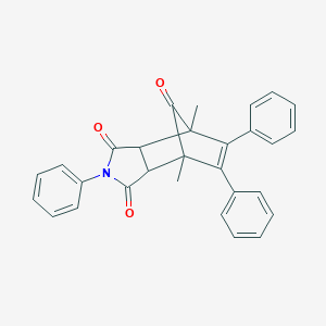 molecular formula C29H23NO3 B422753 1,7-Dimethyl-4,8,9-triphenyl-4-azatricyclo[5.2.1.0~2,6~]dec-8-ene-3,5,10-trione 