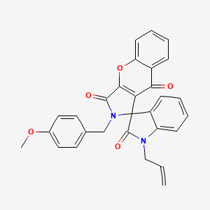 molecular formula C29H22N2O5 B4227539 1'-allyl-2-(4-methoxybenzyl)-2H-spiro[chromeno[2,3-c]pyrrole-1,3'-indole]-2',3,9(1'H)-trione 