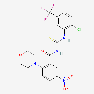 molecular formula C19H16ClF3N4O4S B4227553 N-({[2-chloro-5-(trifluoromethyl)phenyl]amino}carbonothioyl)-2-(4-morpholinyl)-5-nitrobenzamide 