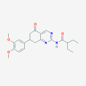 N-[7-(3,4-dimethoxyphenyl)-5-oxo-5,6,7,8-tetrahydro-2-quinazolinyl]-2-ethylbutanamide