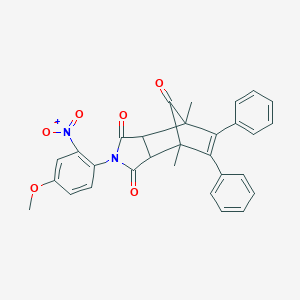 molecular formula C30H24N2O6 B422756 2-(4-methoxy-2-nitrophenyl)-4,7-dimethyl-5,6-diphenyl-3a,4,7,7a-tetrahydro-1H-4,7-methanoisoindole-1,3,8-trione 