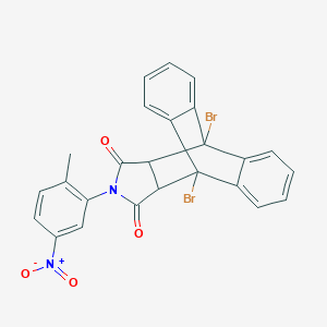 molecular formula C25H16Br2N2O4 B422758 1,8-Dibromo-17-{5-[hydroxy(oxido)amino]-2-methylphenyl}-17-azapentacyclo[6.6.5.0~2,7~.0~9,14~.0~15,19~]nonadeca-2,4,6,9,11,13-hexaene-16,18-dione 
