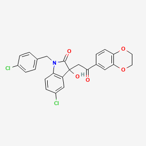 5-chloro-1-(4-chlorobenzyl)-3-[2-(2,3-dihydro-1,4-benzodioxin-6-yl)-2-oxoethyl]-3-hydroxy-1,3-dihydro-2H-indol-2-one