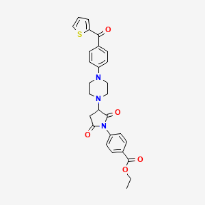 ethyl 4-(2,5-dioxo-3-{4-[4-(2-thienylcarbonyl)phenyl]-1-piperazinyl}-1-pyrrolidinyl)benzoate