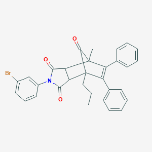 molecular formula C31H26BrNO3 B422760 4-(3-Bromophenyl)-1-methyl-8,9-diphenyl-7-propyl-4-azatricyclo[5.2.1.02,6]dec-8-ene-3,5,10-trione CAS No. 5380-98-3